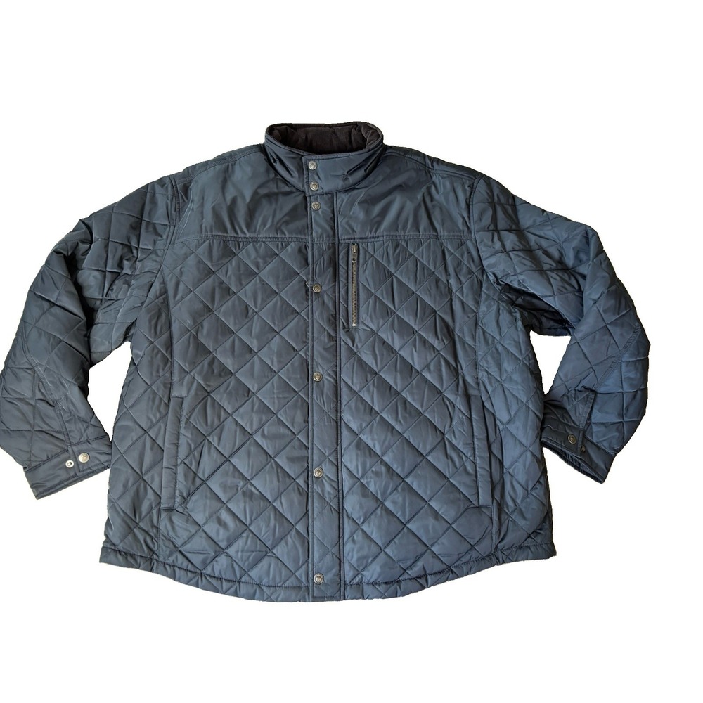 Daniel Cremieux Men's Size 3XB Navy Diamond Quilted Jacket Corduroy Collar NWT